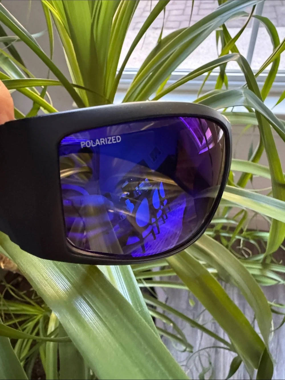 Bomber Sport Polarized Sunglasses - Black Frame with Blue Mirrored Lenses NWT